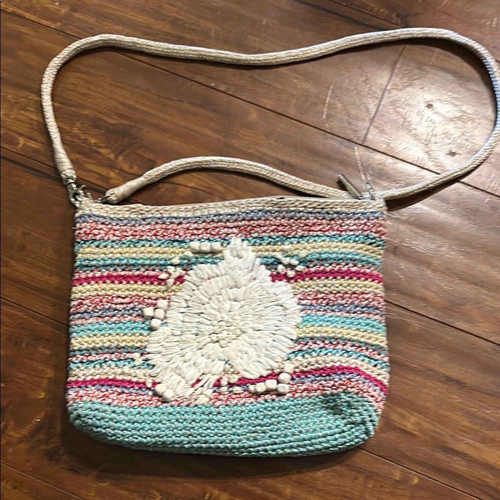 The Sak Lumi Crochet Crossbody Bag Multicolor Woven Boho Purse